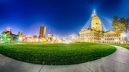 Image showing topeka kansas downtown at night