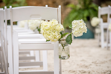 Image showing wedding isle on white sand