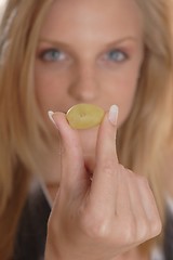 Image showing Woman with grape