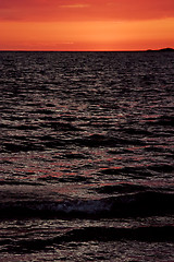 Image showing wave in the sunset