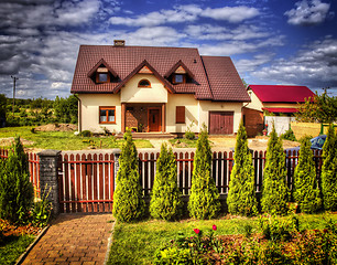 Image showing Suburban House with garden 