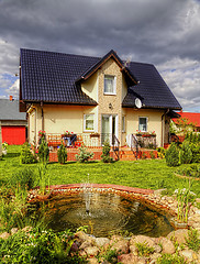 Image showing Suburban House with garden 