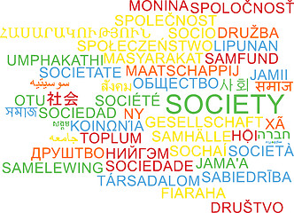Image showing Society multilanguage wordcloud background concept