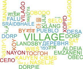 Image showing Village multilanguage wordcloud background concept
