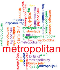Image showing Metropolitan multilanguage wordcloud background concept