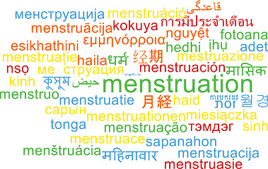 Image showing Menstruation multilanguage wordcloud background concept