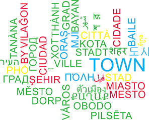 Image showing Town multilanguage wordcloud background concept