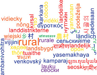 Image showing Rural multilanguage wordcloud background concept