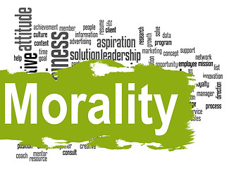 Image showing Morality word cloud with green banner