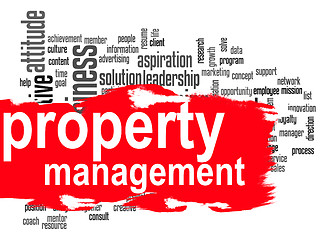 Image showing Property management word cloud with red banner