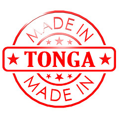 Image showing Made in Tonga red seal