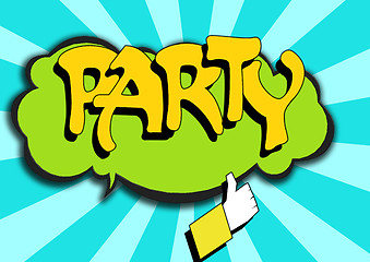 Image showing Pop Art comics icon with party word