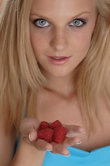 Image showing Woman with strawberries