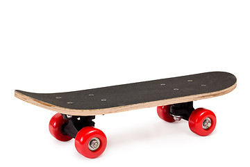 Image showing skateboard with red wheels