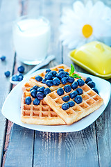 Image showing waffle with blueberry 