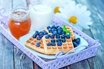 Image showing waffle with blueberry 