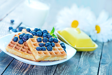 Image showing waffle with blueberry 