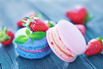 Image showing strawberry macaroons