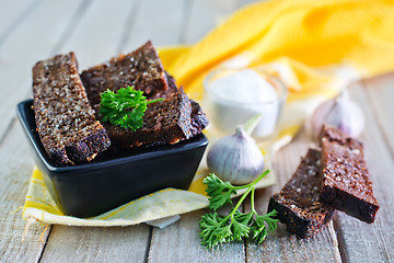 Image showing croutons with salt and garlic