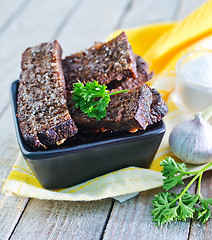 Image showing croutons with salt and garlic