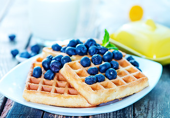 Image showing waffle with blueberry 