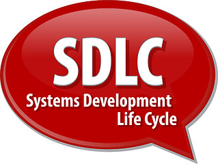 Image showing SDLC acronym word speech bubble illustration