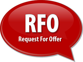 Image showing RFO acronym word speech bubble illustration