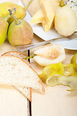 Image showing fresh pears and cheese