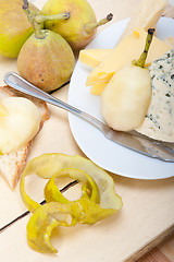 Image showing cheese and pears