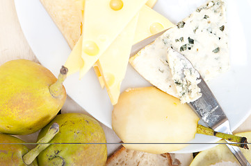 Image showing cheese and pears
