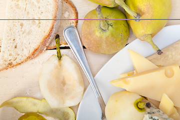 Image showing fresh pears and cheese