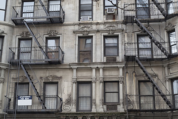 Image showing Fire escapes side to side