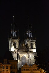 Image showing Church of our lady before Tyn at night