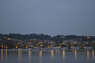 Image showing Charles bridge at night