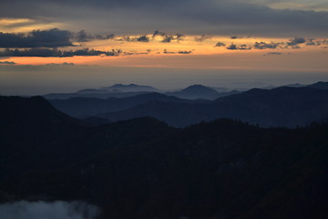 Image showing Darkness falling on the Sequoia National Park