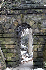 Image showing Ramble Stone Arch by the snow