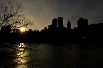 Image showing Sunset by Central Park West