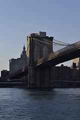 Image showing Brooklyn bridge from the water