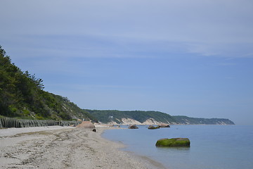 Image showing Walking by the beach