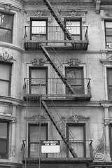 Image showing Black and white fire escape
