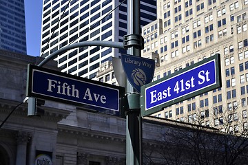 Image showing Library way sign