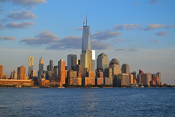 Image showing NYC\'s financial district from the water