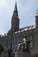 Image showing Sitting in front of Georgetown University