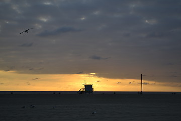 Image showing Lifeguarding the sunset