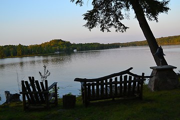 Image showing Relaxing by a lake