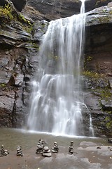 Image showing Art in front of the waterfall