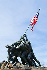 Image showing Advancing with the American Flag