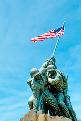 Image showing Marine Corps War Memorial under a blue sky