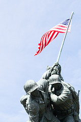 Image showing Soldiers with the American flag