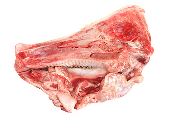 Image showing raw pig head isolated 